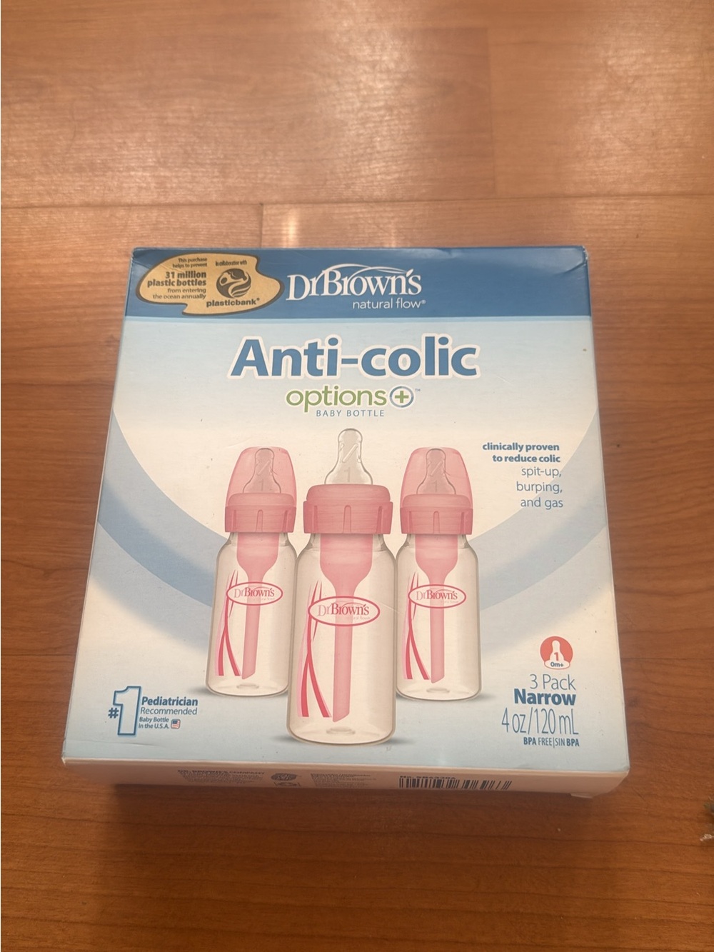 Dr. Brown's Anti-Colic Baby Bottles - Pink Caps (3 Pack)